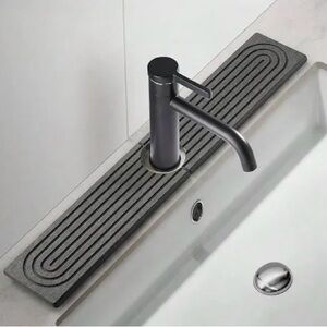 Gray Bath Mat for Sink Area